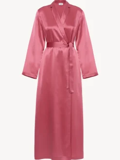 Silk Long Robe In Wild Orchid