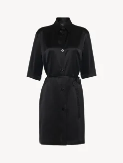 Silk Long Shirt In Black