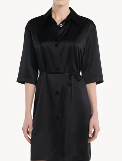 Silk Long Shirt In Black