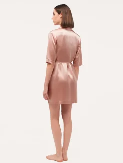 Silk Long Shirt In Powder Pink