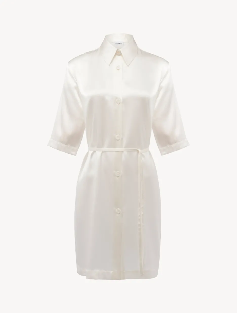 Silk Long Shirt In White