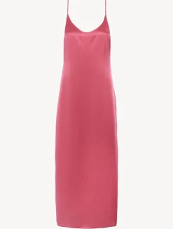 Silk Long Slip Dress In Wild Orchid