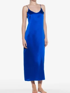 Silk Long Slip In Electric Blue