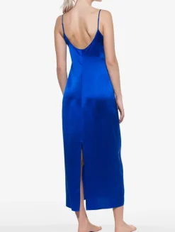 Silk Long Slip In Electric Blue