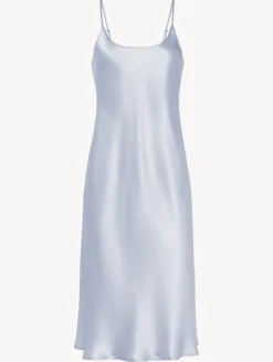 Silk Midi Nightdress In Azure