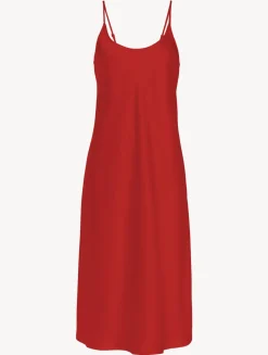 Silk Midi Nightdress In Garnet