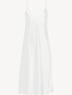 Silk Midi Nightdress In White