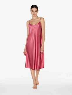 Silk Midi Nightdress In Wild Orchid