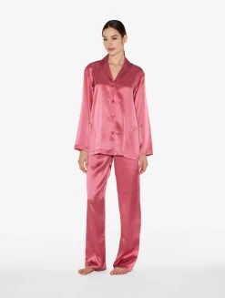 Silk Pajama Set In Wild Orchid