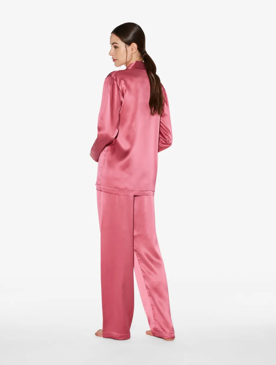 Silk Pajama Set In Wild Orchid