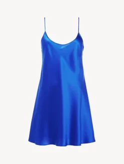 Silk Short Slip In Electric Blue