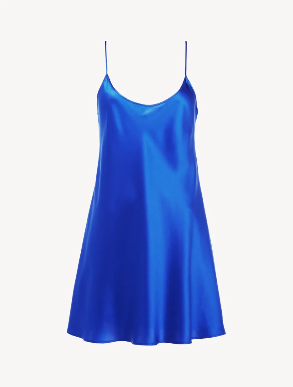 Silk Short Slip In Electric Blue