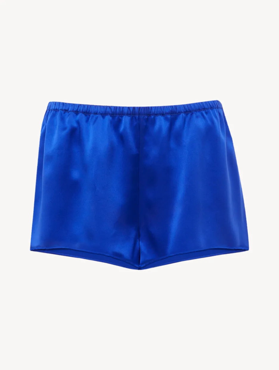Silk Sleep Shorts In Electric Blue