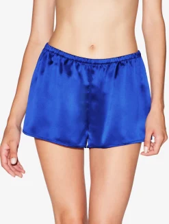 Silk Sleep Shorts In Electric Blue