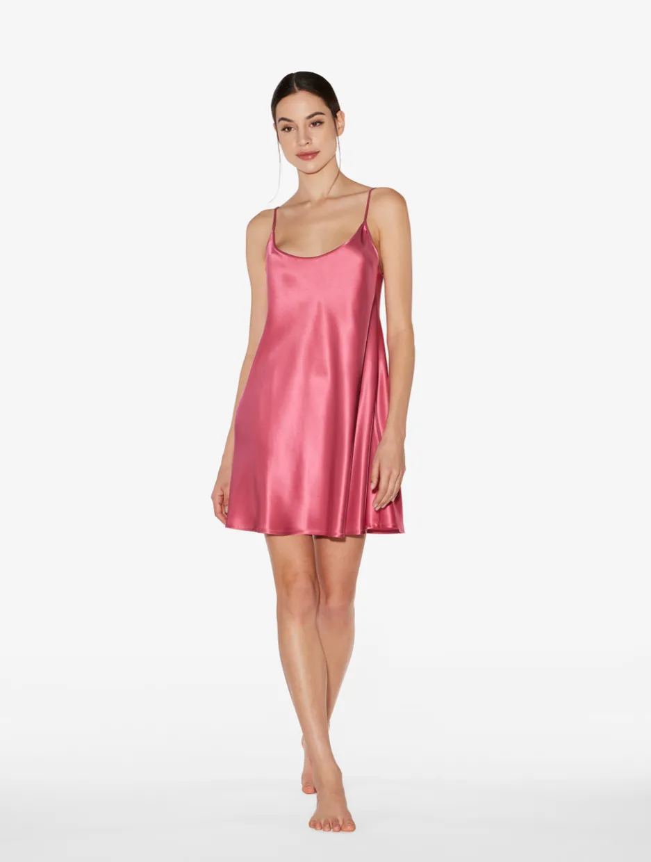 Silk Slip Dress In Wild Orchid