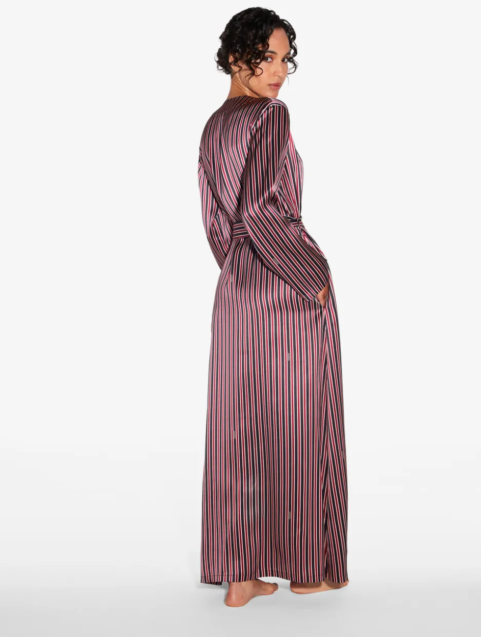 Silk Striped Long Robe