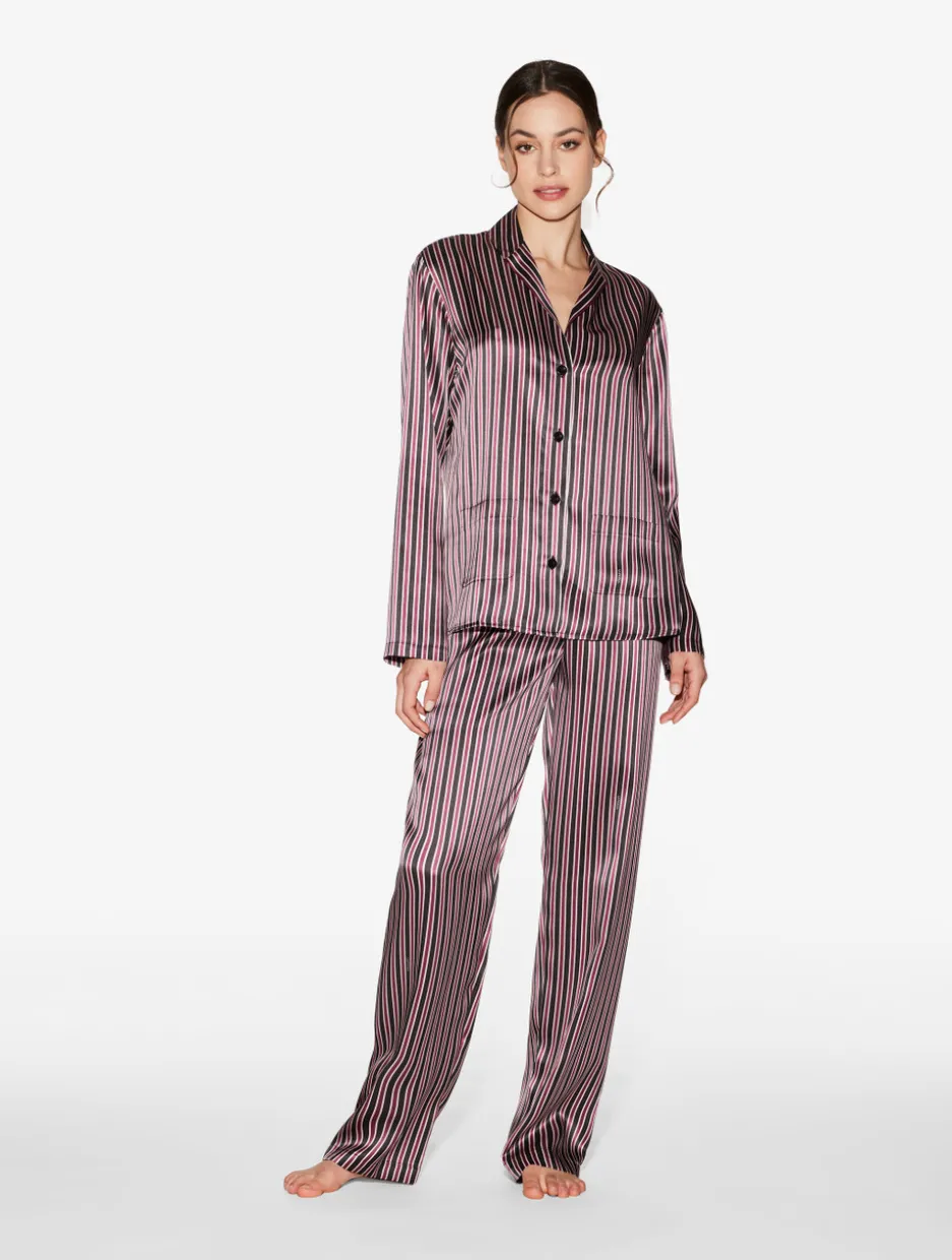 Silk Striped Pajama Set