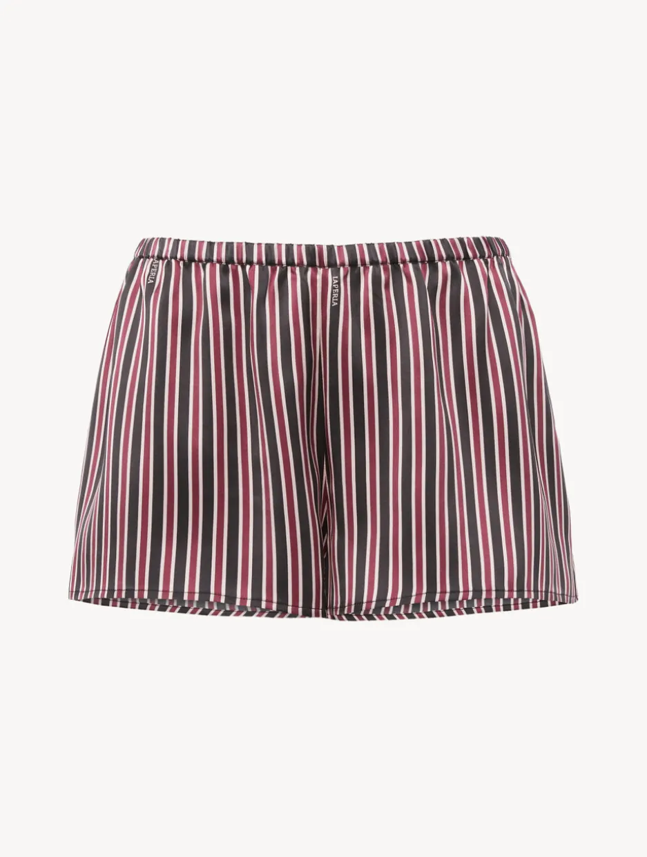 Silk Striped Sleep Shorts