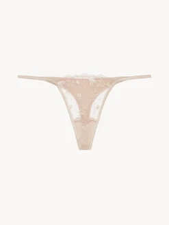 Thong In Halo And Ivory Nude With Embroidered Tulle