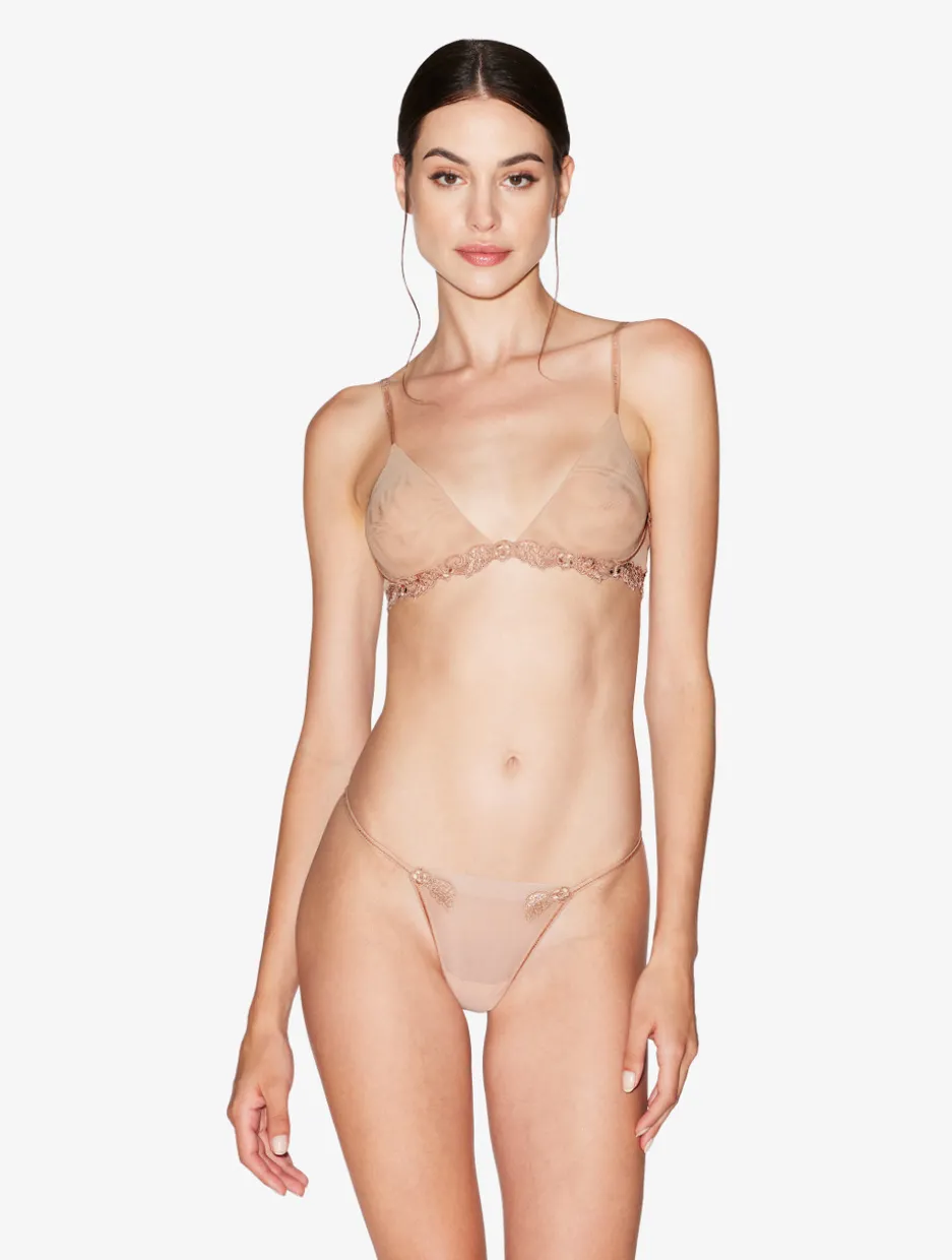 Thong In Sand Stretch Tulle