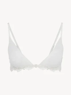 Triangle Bra In Off-white Stretch Tulle