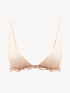Triangle Bra In Sand Stretch Tulle
