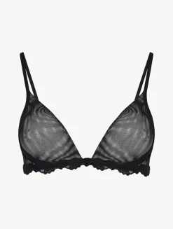 Triangle Bra In Sheer Black Stretch Tulle
