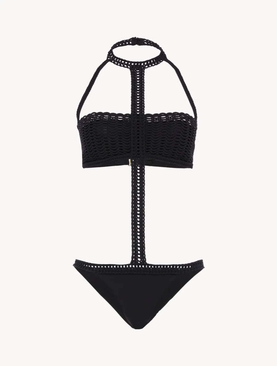 Trikini In Black With Soutache