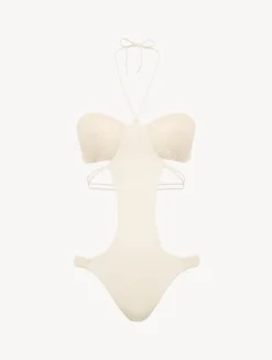 Trikini In Champagne With Beading