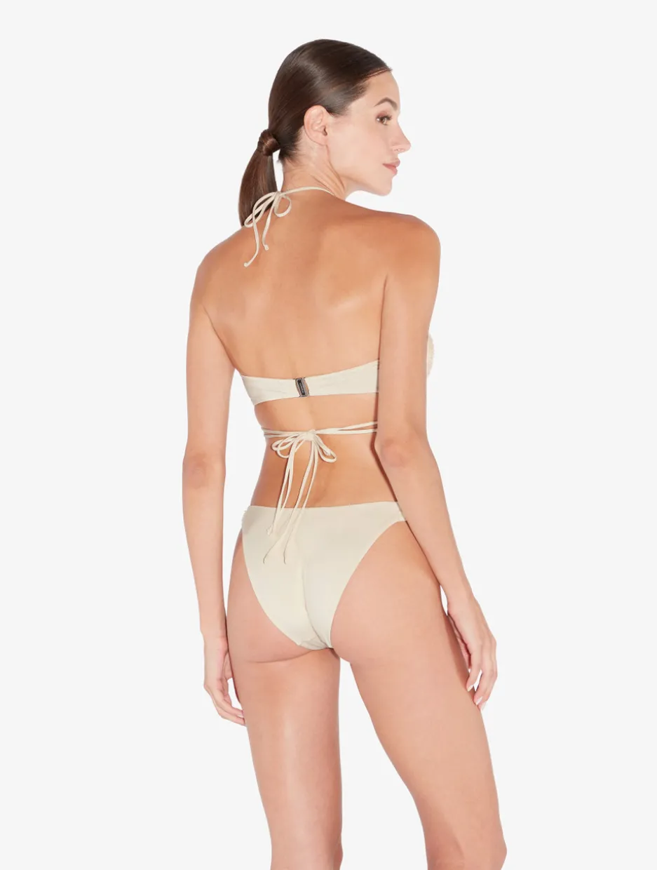 Trikini In Champagne With Beading