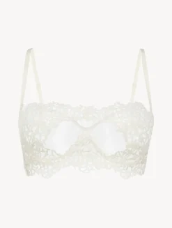 Underwired Bra With Macramé In Off-white