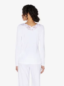 White Cotton Long-sleeved Top