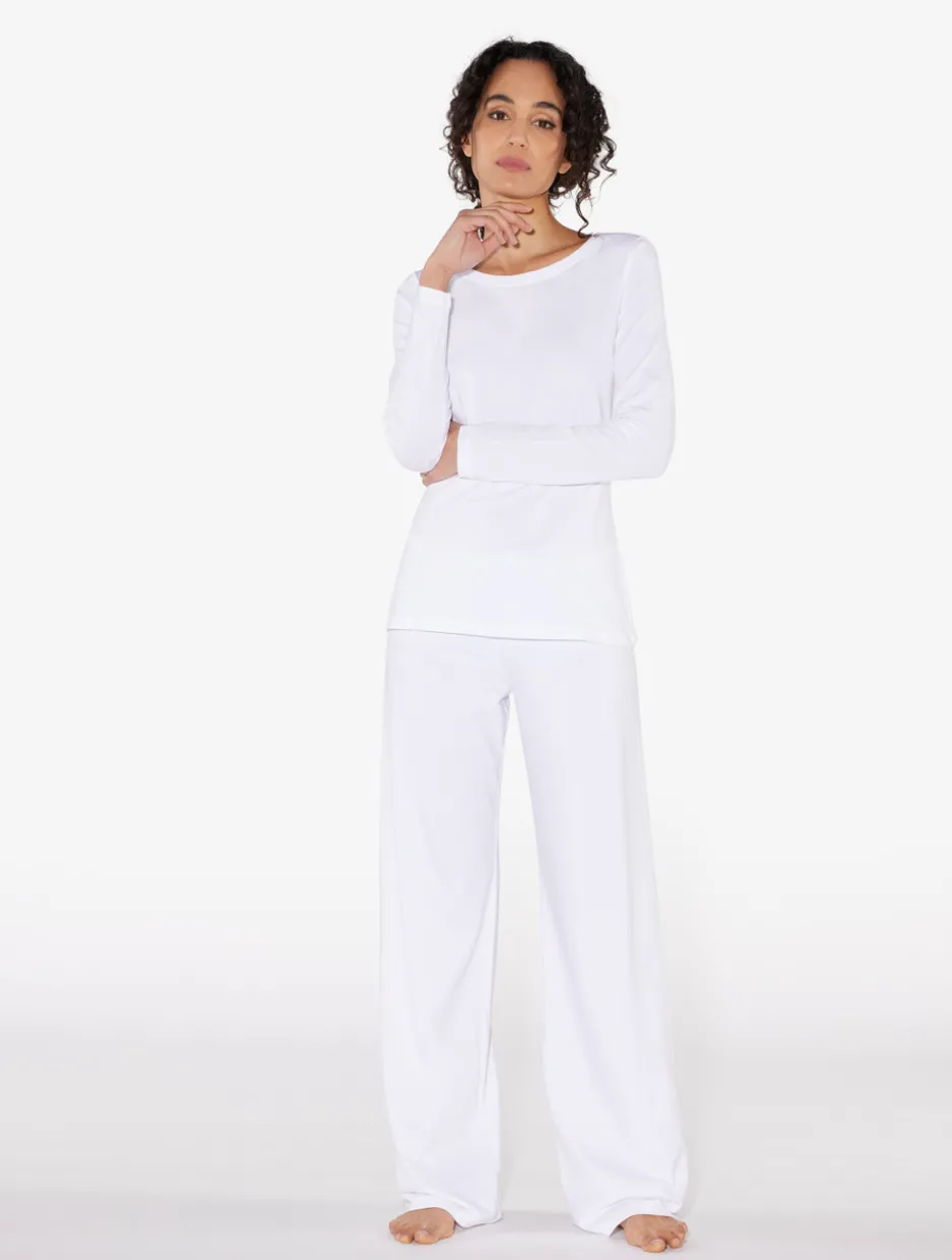 White Cotton Long-sleeved Top