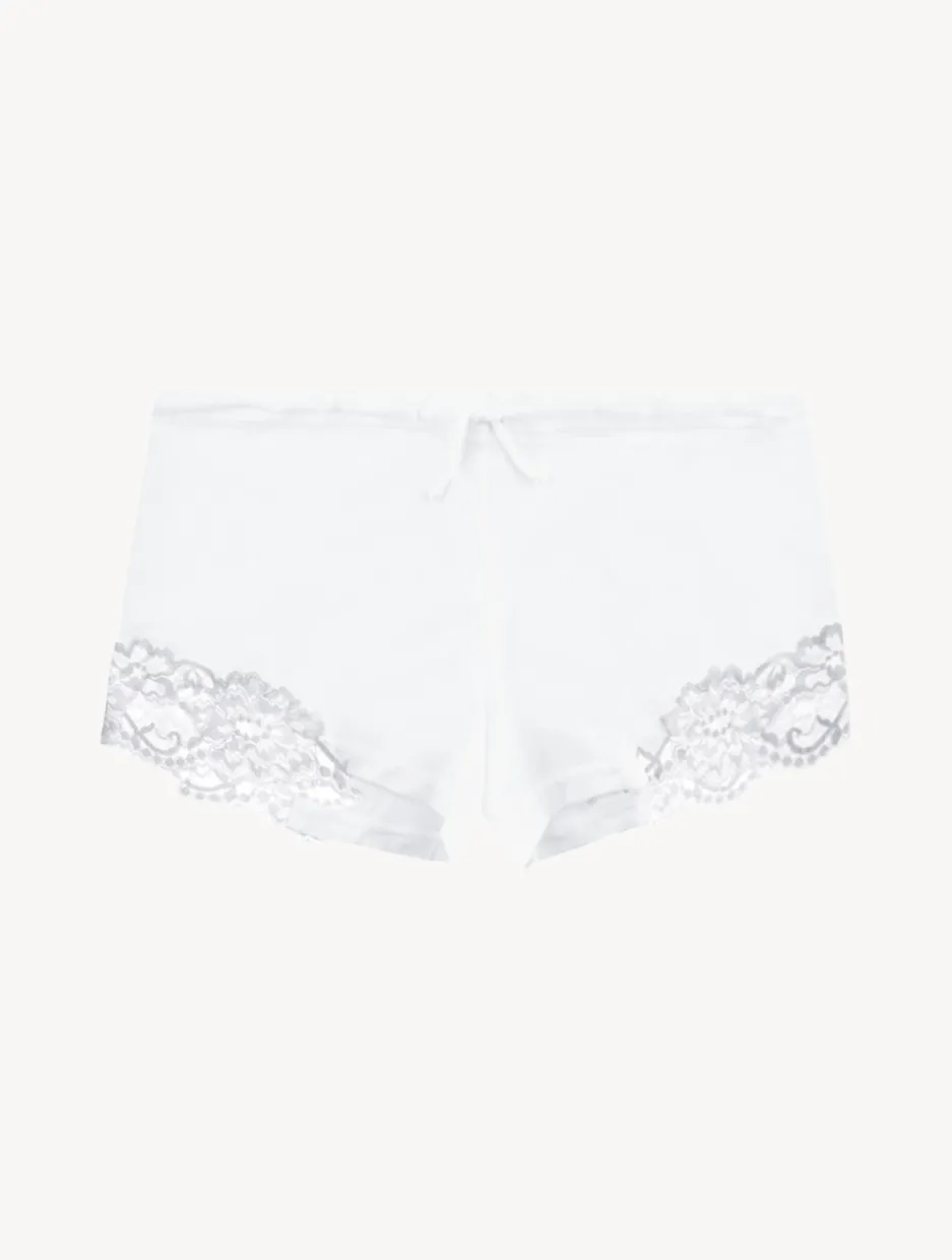 White Cotton Sleep Shorts