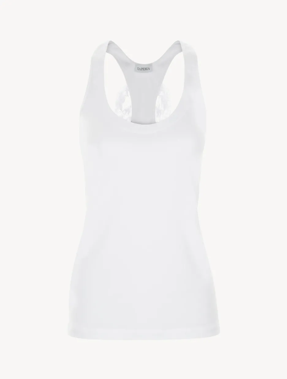 White Cotton Vest Top