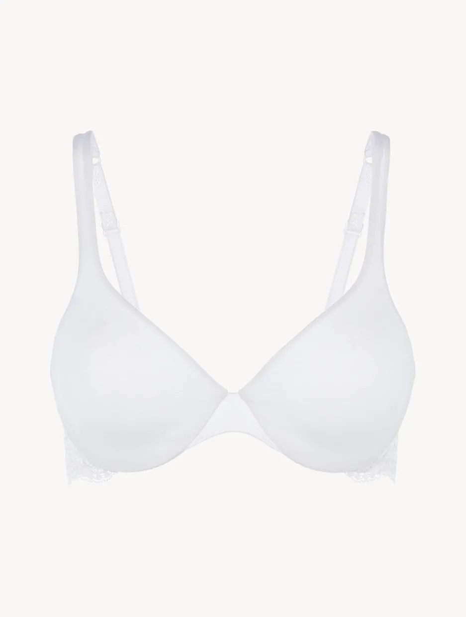 White Lace And Cotton Underwired Bra