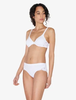 White Lace And Cotton Underwired Bra