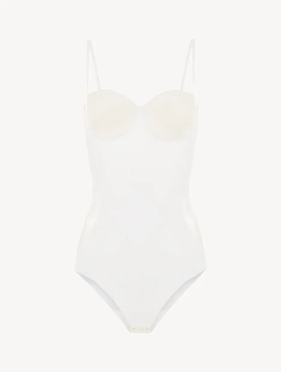 White Lycra Control Fit Body With Chantilly Lace