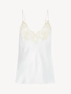 White Silk Camisole With Frastaglio
