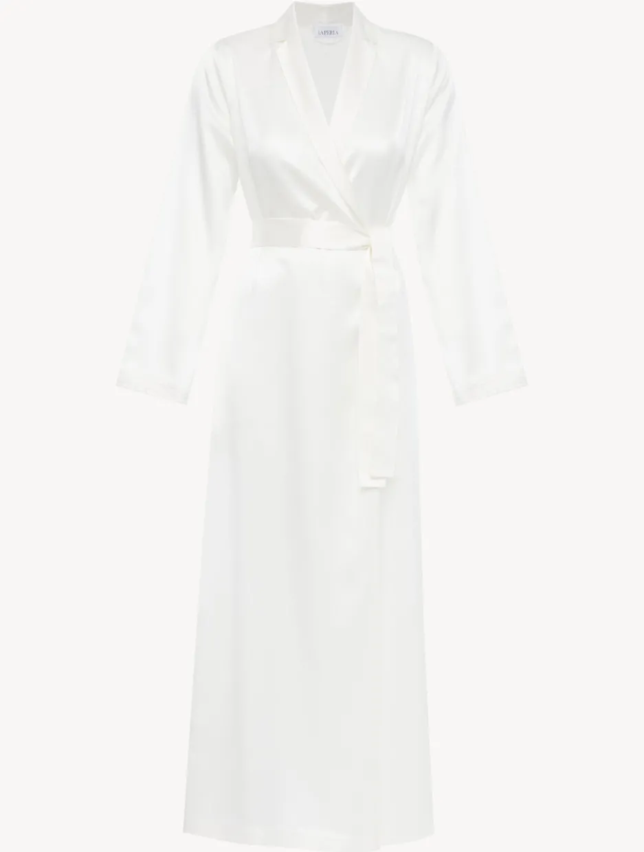 White Silk Long Robe