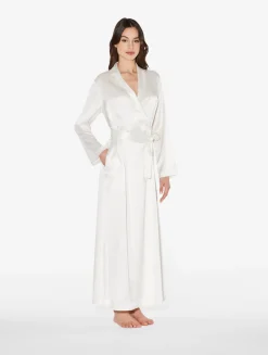 White Silk Long Robe