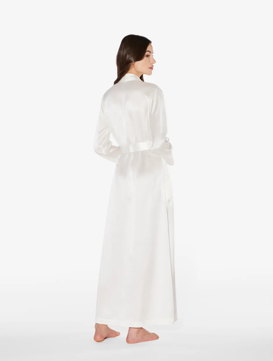 White Silk Long Robe