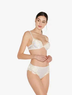 White Silk Medium Briefs With Frastaglio