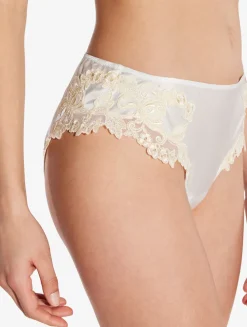White Silk Medium Briefs With Frastaglio