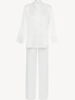 White Silk Pajama Set