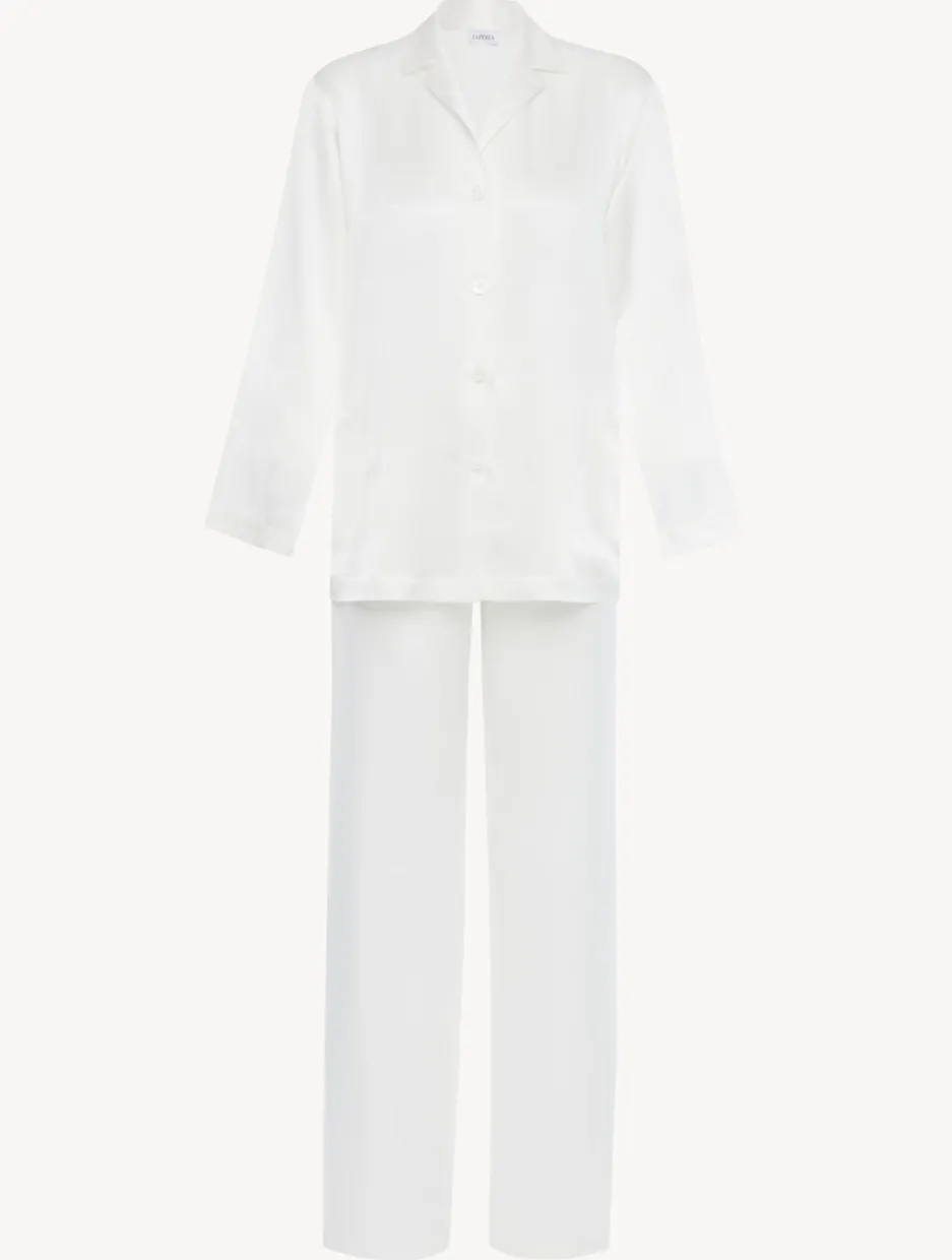 White Silk Pajama Set