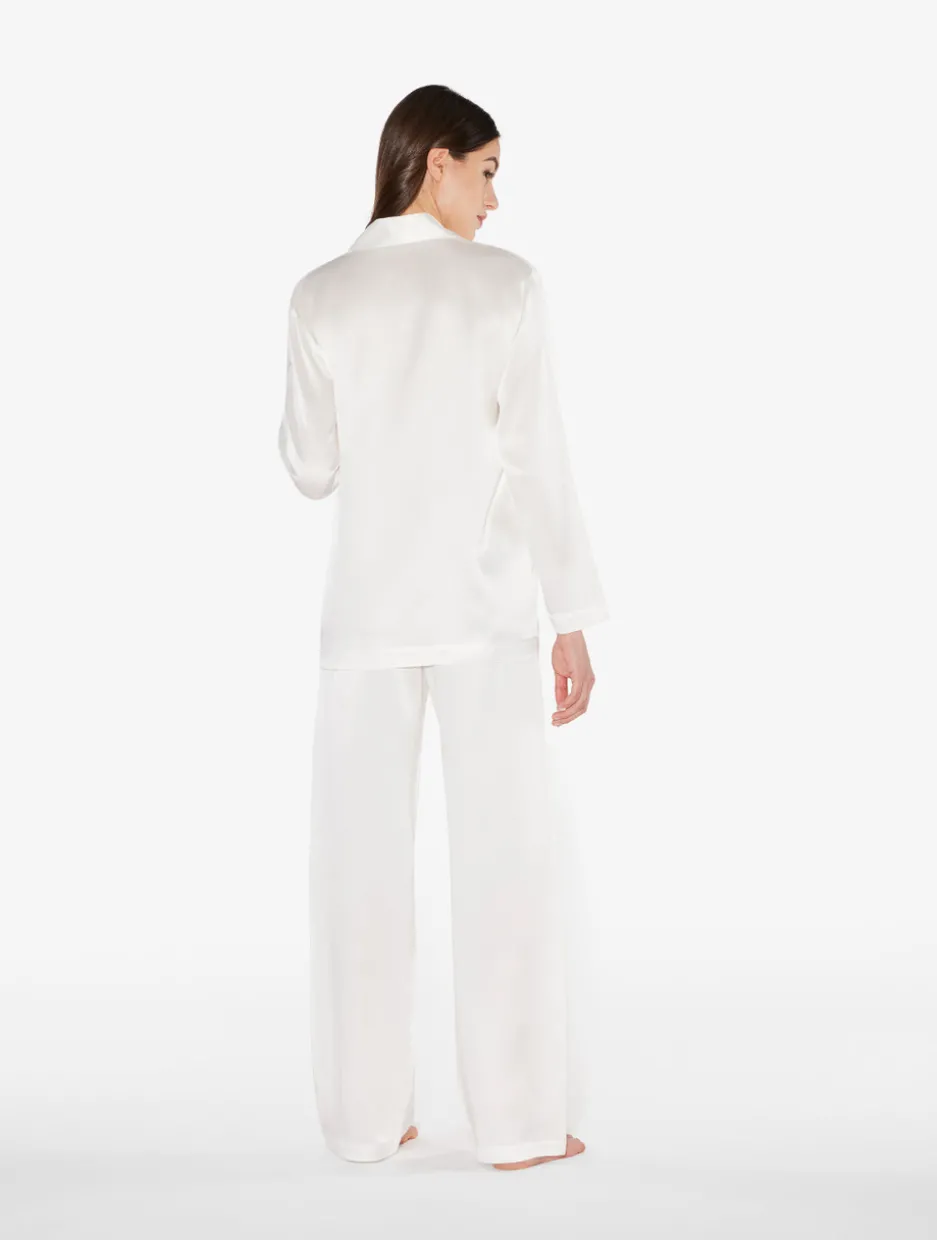White Silk Pajama Set