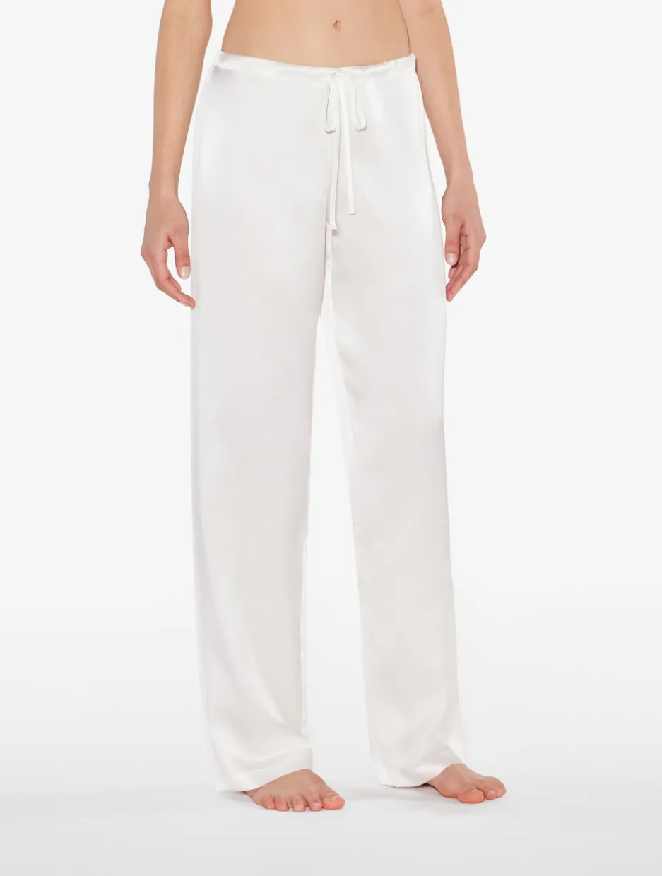 White Silk Pajama Set
