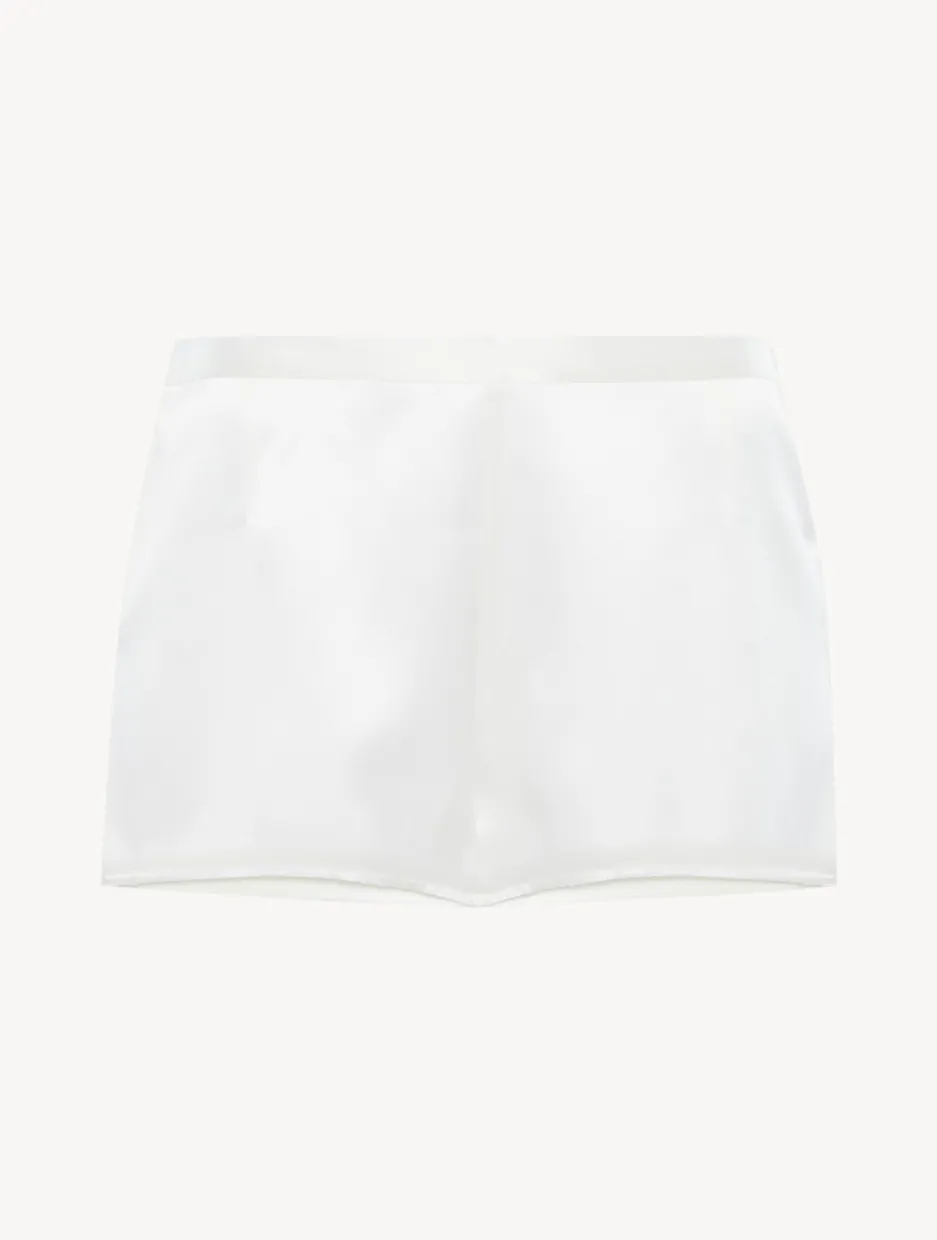 White Silk Pajama Shorts