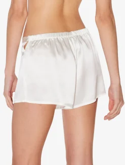 White Silk Pajama Shorts